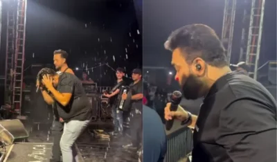Vocalista da Banda Mala 100 Alça é atingido por lata durante show no MT