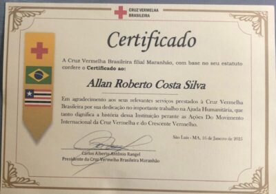 Dr. Allan Roberto é reconhecido como Médico Destaque no Médio Mearim pela Cruz Vermelha Brasileira