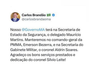 Delegado Maurício Martins confirmado como secretário de segurança do Estado