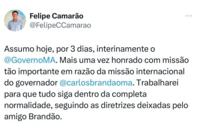 Camarão assume Governo e fala em manutenção da “completa normalidade”