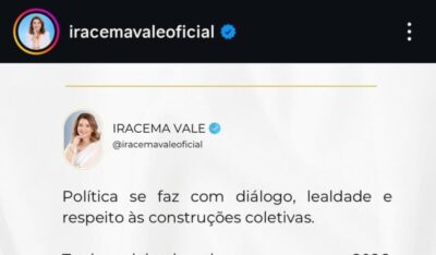 Iracema Vale defende que Federação tenha uma vaga na chapa majoritária