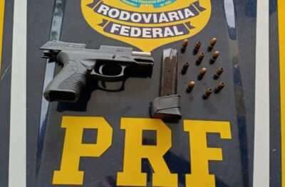 PRF flagra motorista com pistola municiada na BR-135