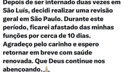 Rubão se afasta do governo para tratamento de saúde