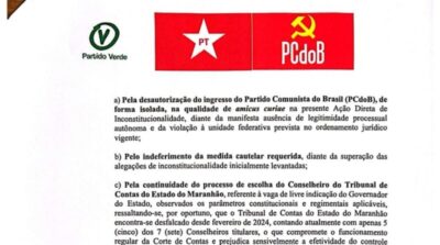 Federação desautoriza PC do B e pede que Dino julgue processo sobre escolha de conselheiros do TCE/MA