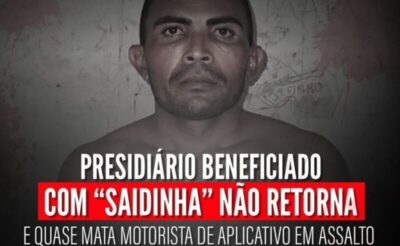 Presidiário não volta de saidinha e tenta matar motorista de app em São Luís
