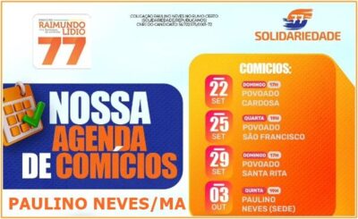 Raimundo Lídio, divulga sua agenda de comício em Paulino Neves