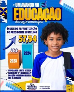 Com investimento e avanço na educação, Prefeitura de Presidente Juscelino supera meta de alfabetização do MEC