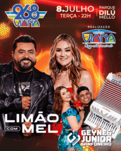 Viana completa 268 anos com show da banda Limão com Mel