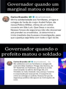 Carlos Brandão demora 24 horas para se pronunciar sobre morte de policial e omite nome do prefeito acusado