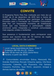 Pacto pela Paz promove formação do Conselho comunitário pela paz dos bairros adjacentes à BR-135, em São Luís