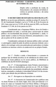 SSP confirma ‘Lei Seca’ no 1º turno da eleição no MA