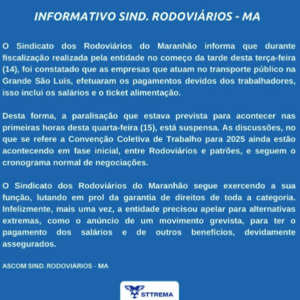 Sindicato dos Rodoviários anuncia cancelamento de greve da categoria para quarta (15)