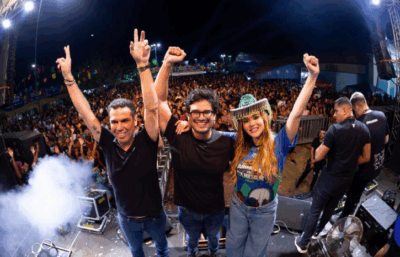 Fábio Filho e Natassia Weba na primeira edição do arraial do cuidar