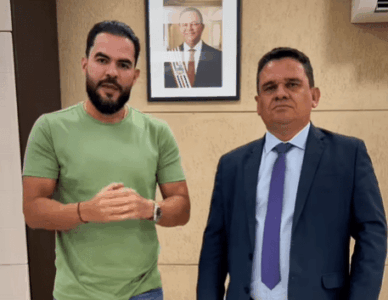 Prefeito de Turilândia, Paulo Curió é recebido pelo secretário de segurança do estado Maurício Martins