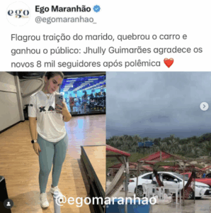 Jhully Guimarães ganha mais de 8 mil seguidores após polêmicas