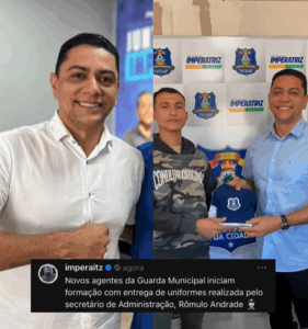 Aluno do curso de formação da Guarda Municipal recebem fardamentos.