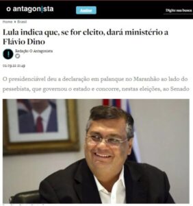 Mídia nacional repercute voz de Lula de fazer de Flávio Dino ministro