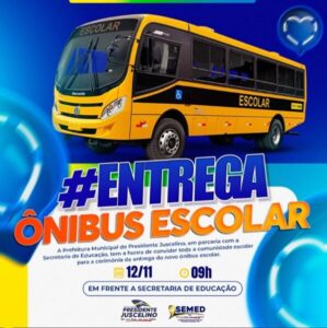 Prefeitura de Presidente Juscelino, faz a entrega oficial à população de um ônibus escolar