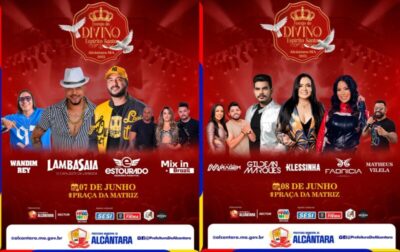Prefeitura de Alcântara promove shows para encerrar Festejo do Divino Espírito Santo 2025