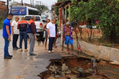 Fred Campos e Mariana Brandão vistoriam Paço do Lumiar após fortes chuvas