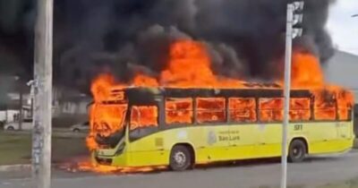 Ônibus pega fogo na Forquilha e já é o 17º caso em 2025