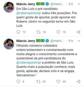 Márcio Jerry vê crescer possibilidade de Rubens Júnior no 2º turno em São Luís