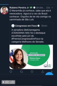 Dois apoiadores da pré-candidatura de Rubens Jr estão entre os melhores parlamentares do Brasil