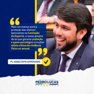Aprovada: PL 4866/2019 garante proteção e apoio psicológico as atletas vítimas de violência física ou sexual.