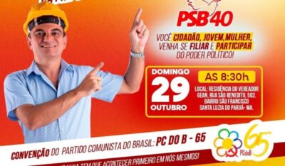 *PCdoB de Santa Luzia do Paruá declarará neste domingo (29), apoio a PRÉ-CANDIDATURA À PREFEITO DE DR. GEAN*