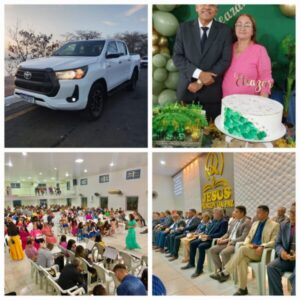 Igreja homenageia e presenteia pastor com uma hilux
