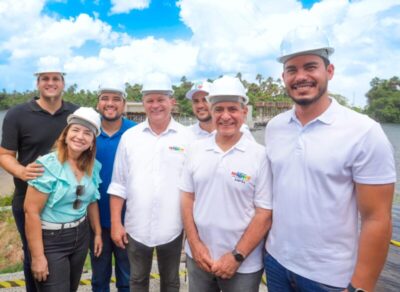 Vinicius Vale prestigia vistoria de obras da Ponte sobre o Rio Preguiças