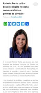 Roseana no vácuo político de Braide, ou: Uma mulher disputando a prefeita de SL?