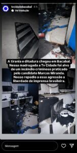TV Cidade sofre ataque de destruição em Bacabal. O clima é tenso no Médio Mearim