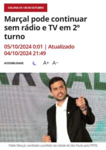 Sinais claros da ditadura na Brazuela: Pablo Marçal pagando o alto preço de ser “anti-sistema corrupto”…