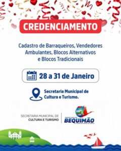 Prefeitura de Bequimão divulga calendário para cadastramento de barracas para o Carnaval 2025