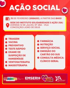 A sede do Instituto Solidariedade e Ação (ISA) será palco de mais uma grande Ação Social