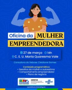 Prefeitura de Nina Rodrigues Promove Oficina da Mulher Empreendedora