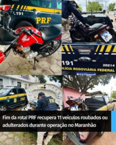 PRF recupera 11 veículos roubados ou adulterados em operação no Maranhão