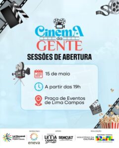 “Cinema da Gente” leva arte e cultura para praça pública em Lima Campos