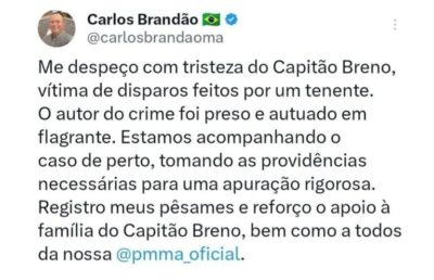 Brandão lamenta morte do Capitão Breno e reforça compromisso com apuração rigorosa do caso