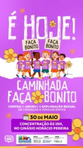 Prefeitura de Nina Rodrigues Realiza Caminhada “Faça Bonito” Contra o Abuso e a Exploração Sexual de Crianças e Adolescentes