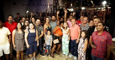 *Ao lado da presidente Iracema Vale, Dudu Diniz promove Arraiá com as mamães de São José de Ribamar*