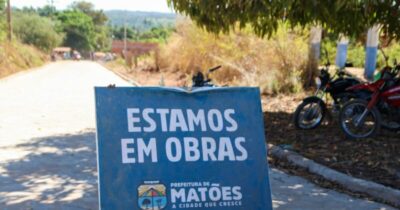 Em Matões, o trabalho não para: obra de pavimentação avança na Rua Piçarreira