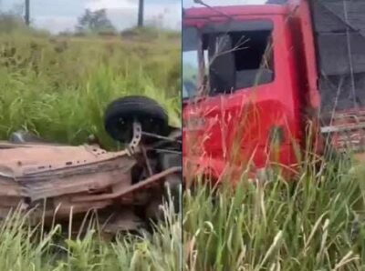 Acidente entre carro e caminhão deixa duas pessoas mortas na BR-316, em Maracaçumé