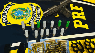 Homem é preso pela PRF em Caxias ao tentar extorquir policiais após flagrante de pistola e munições