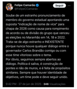 Felipe Camarão tenta apagar incêndio político que ele mesmo provocou