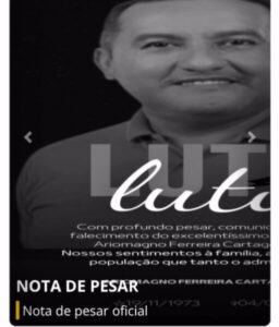 Site Oficial da Prefeitura de Guimarães publica falsa morte do Prefeito Magno
