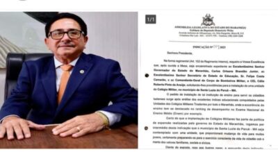 *Pedido para Implantação da Escola Militar em Santa Luzia do Paruá nasceu de uma Indicação do Deputado Hemetério Weba*