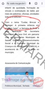Prefeitura de Codó erra tema da Semana do Bebê e mostra desorganização na comunicação