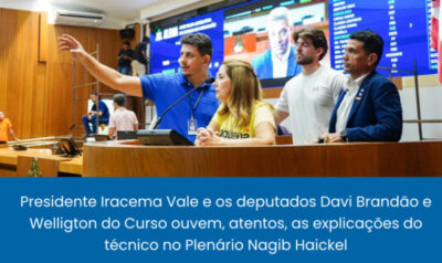 Iracema Vale vistoria o novo sistema multimídia do Plenário Nagib Haickel